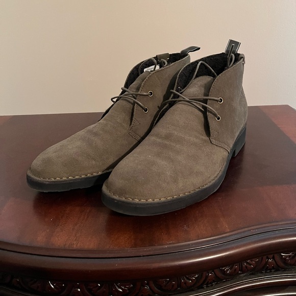 Ralph Lauren Men Chukka Boots with Suede Leather and Ankle High Design Olive - Picture 5 of 6